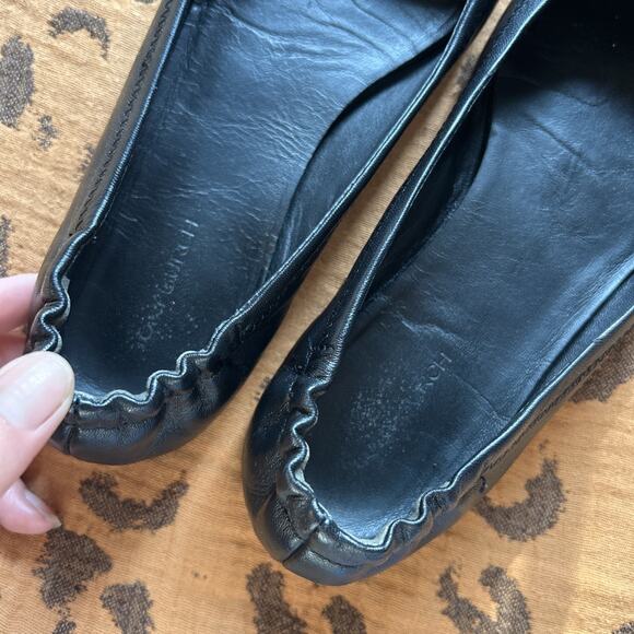 TORY BURCH Blacked Out Minnie Travel Ballet Flat Womens 7 Black Leather Comfort - Picture 7 of 8